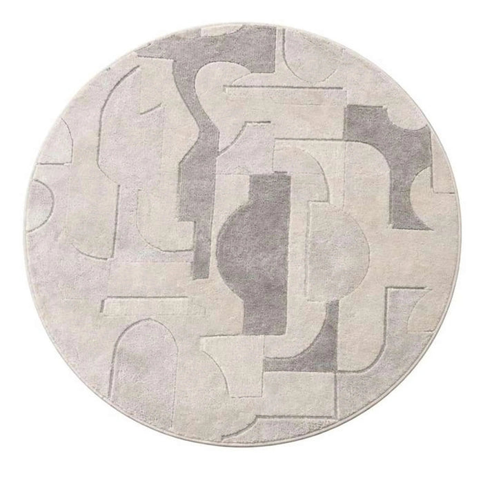 Glyph Tufted Abstract Rug Dia 120Cm - Grey Pan Home