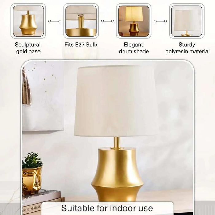 Gomery E27 Polyresin Table Lamp 32X32X53.5Cm - Brass