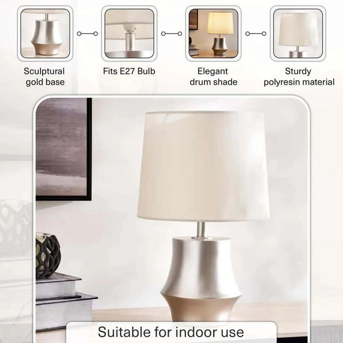 Gomery E27 Polyresin Table Lamp 32X32X53.5Cm - Champagne