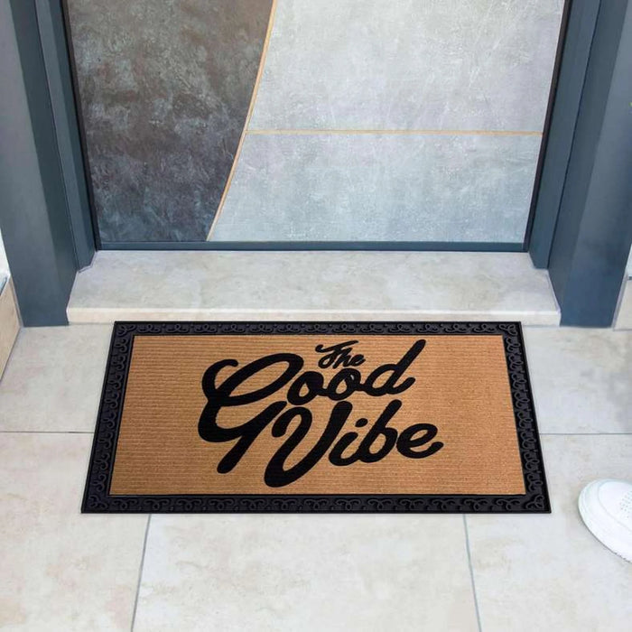 Good Vibe Door Mat 45X70Cm - Natural/Black