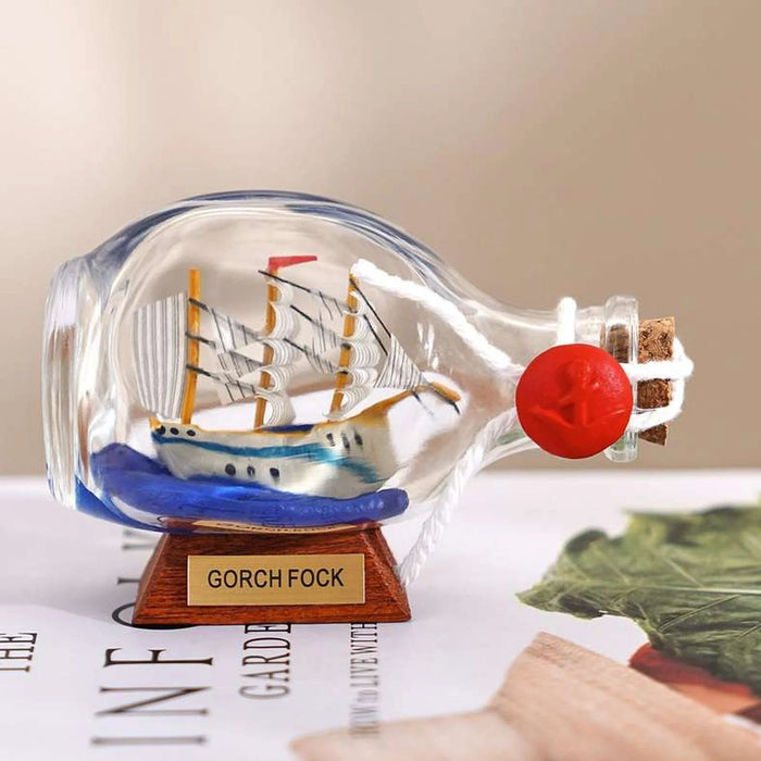 Gorch Fock Ship In Glass Bottle 9X5X6Cm - White Pan Home