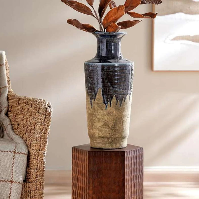 Govona Stoneware Vase 21.5X21.5X50.5Cm - Indigo