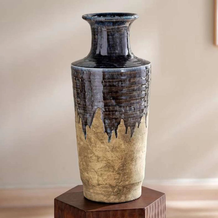 Govona Stoneware Vase 21.5X21.5X50.5Cm - Indigo