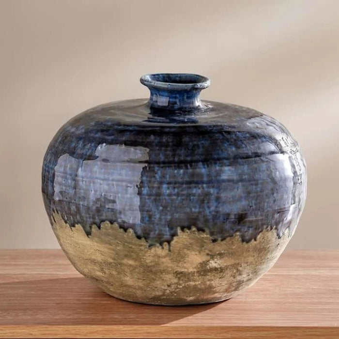 Govona Stoneware Vase 33.5X33.5X28Cm - Indigo