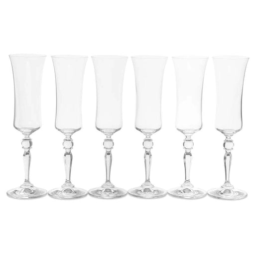Grace 6-Piece Flute Crystal Glass Set 190Ml -Clear Pan Home
