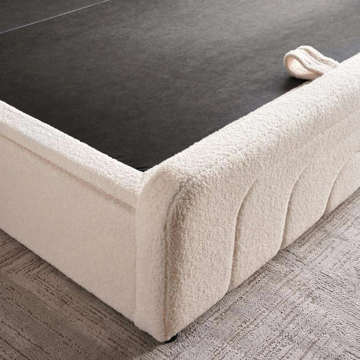 Grace King Bed 180X200 With Hydraulic Storage - Cream White Pan Home