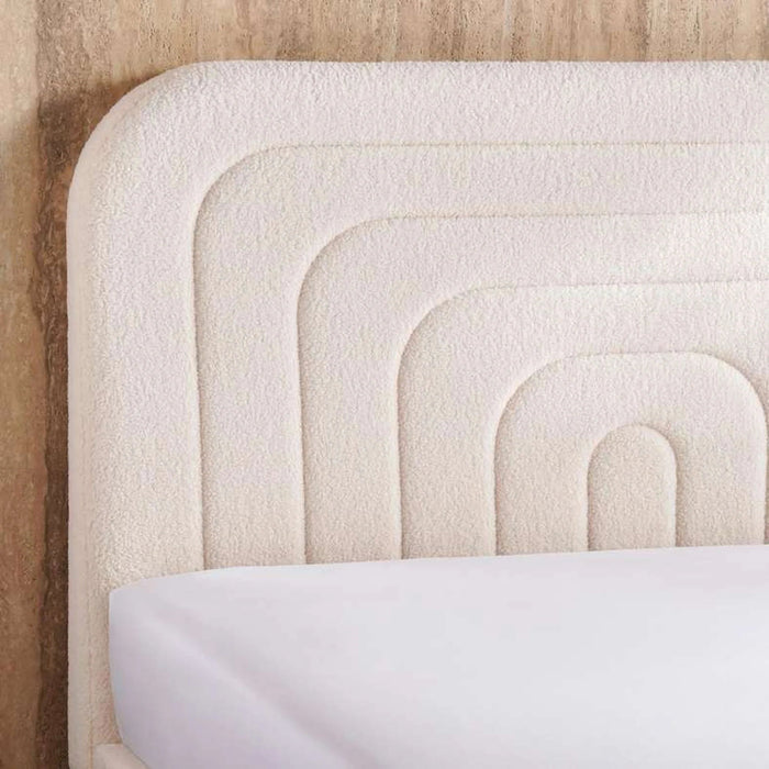 Grace Queen Bed 160X200 With Hydraulic Storage - Cream White Pan Home