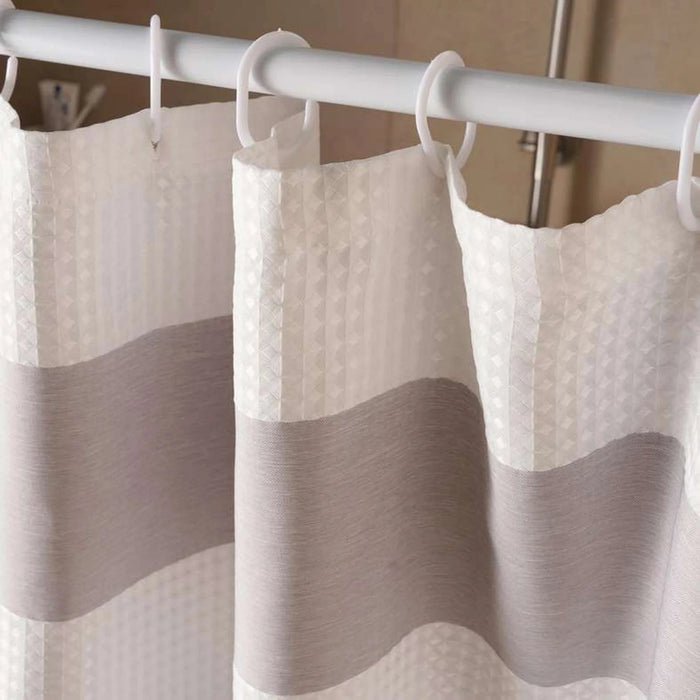 Gradient Waffle  Stripe Shower Curtain 180X180 Cm-Grey Pan Home