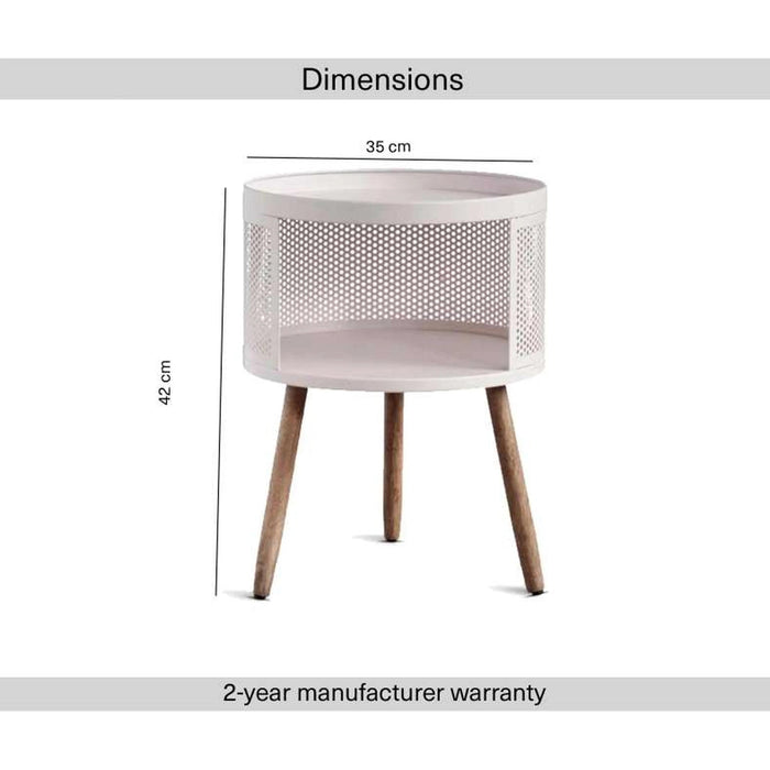 Gradin End Table With Storage Wood Pan Home