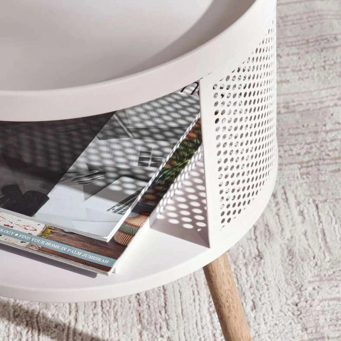 Gradin End Table With Storage Wood Pan Home