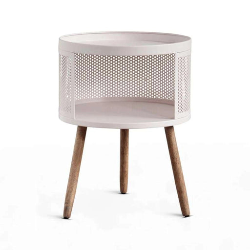 Gradin End Table With Storage Wood Pan Home