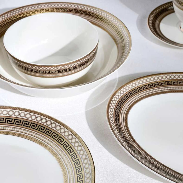 Grandeur 32-Piece New Bone China Dinner Set -White & Gold