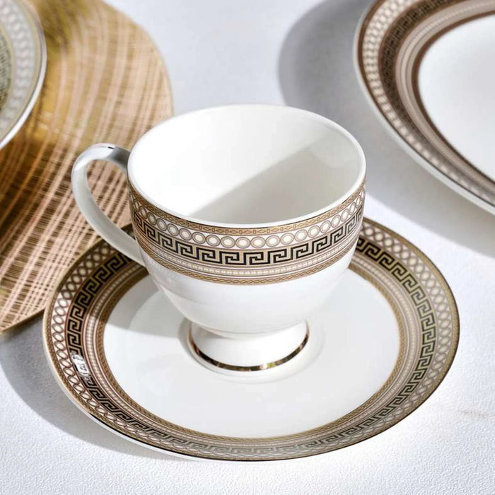 Grandeur 32-Piece New Bone China Dinner Set -White & Gold