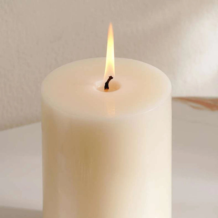 Grandiose White Velvet Scented Pillar Candle 10.16X15.24cm- 120 Hrs Pan Home