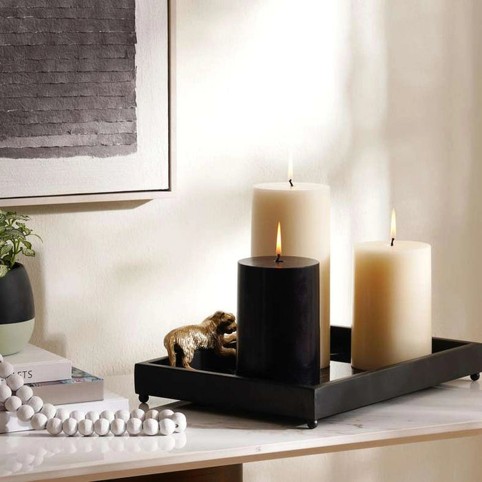 Grandiose White Velvet Scented Pillar Candle 10.16X15.24cm- 120 Hrs Pan Home