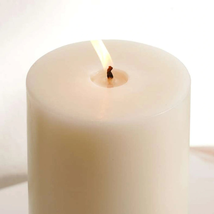 Grandiose White Velvet Scented Pillar Candle 10.16X22.86Cm- 160 Hrs