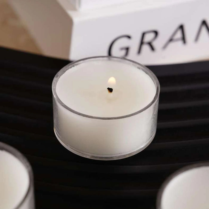 Grandiose White Velvet Scented Set Of 24 Tealight Candles- 2.5 Hrs