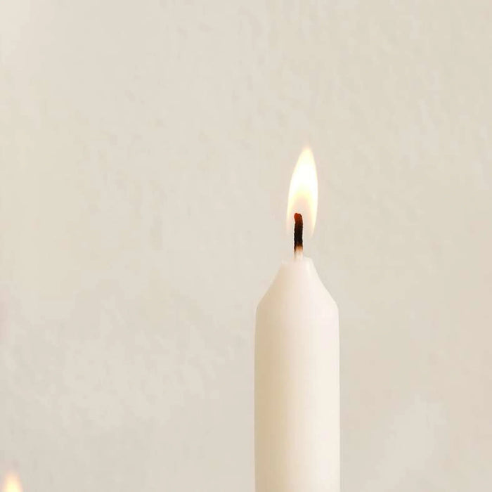 Grandiose White Velvet Scented Set Of 6 Taper Candles 25.4Cm- 10 Hrs