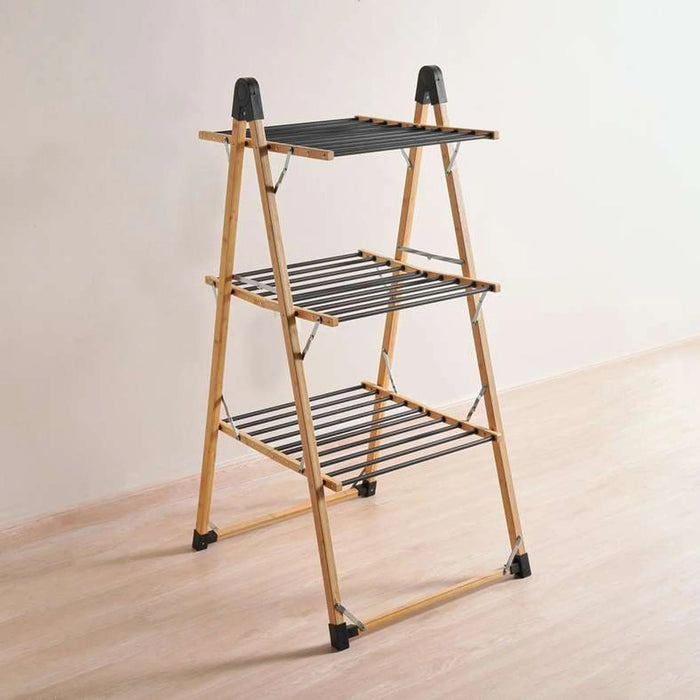 Greg Foldable Bamboo Cloth Dryer With 21M Drying Space  66X74X135Cm - Natural/Black Pan Home