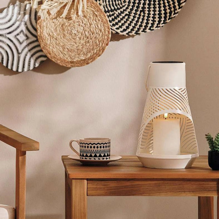 Greta Metal Solar Lantern 17.5X17.5X28.5Cm - White