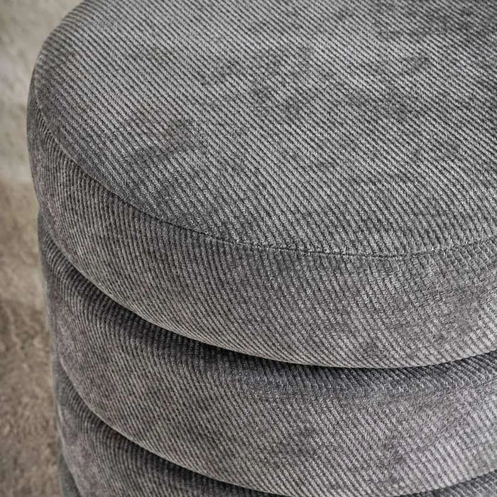 Greta Round Pouf 39X39X42Cm - Grey