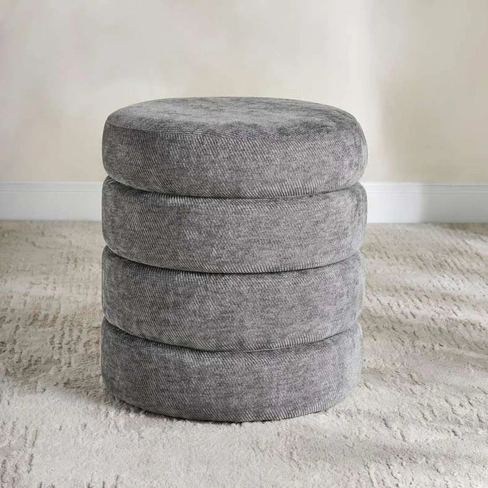 Greta Round Pouf 39X39X42Cm - Grey