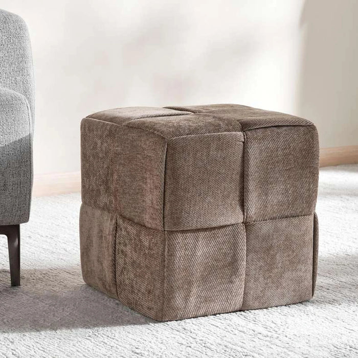 Greta Woven Pouf 40X40X41Cm - Brown