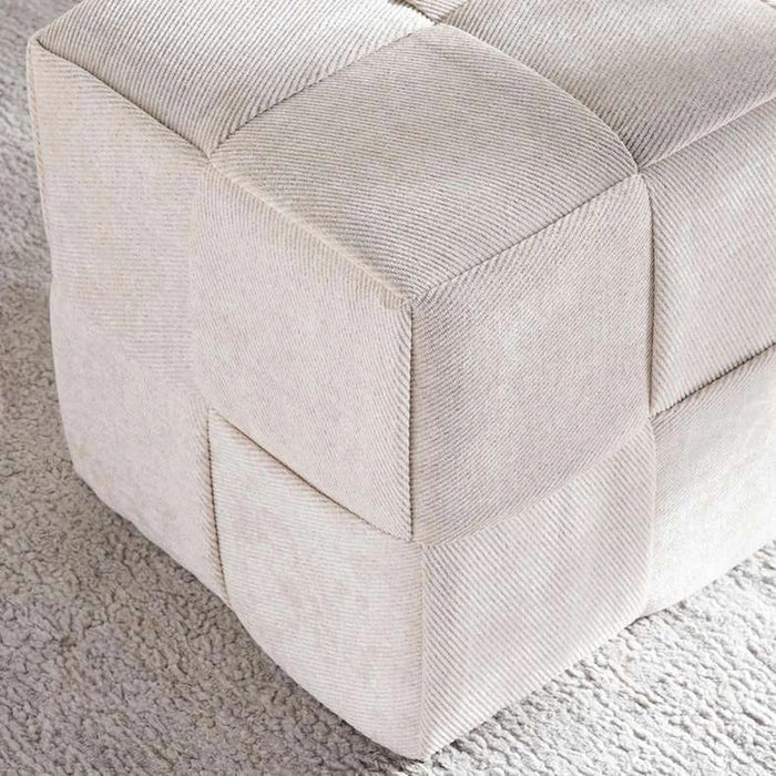 Greta Woven Pouf 40X40X41Cm - Cream