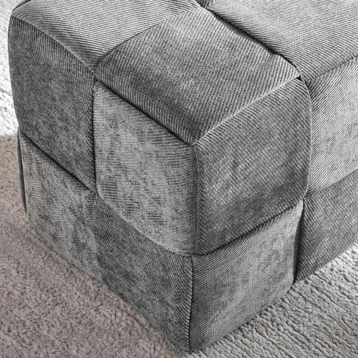 Greta Woven Pouf 40X40X41Cm - Grey