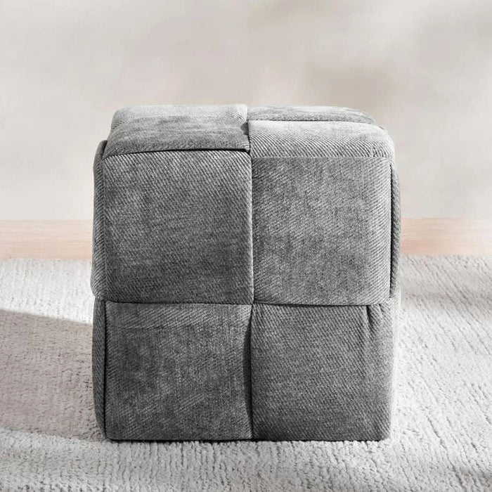 Greta Woven Pouf 40X40X41Cm - Grey