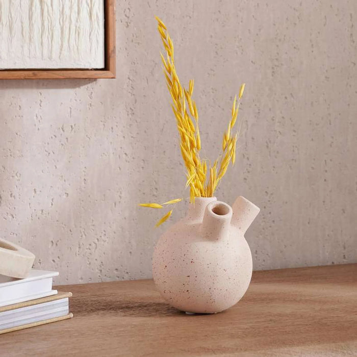 Gretel Terracotta Vase 12.5X10.5X12Cm - Off White