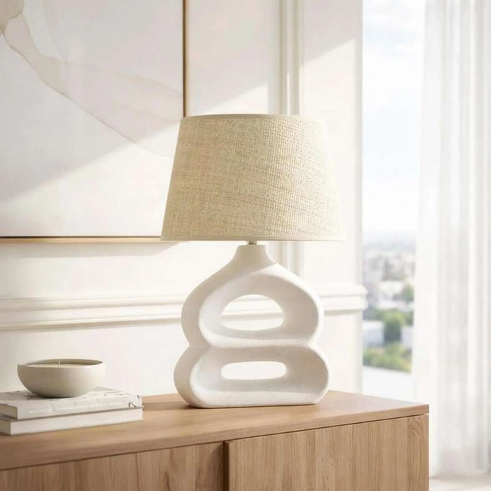 Griffin E27 Ceramic Table Lamp 35X25X53Cm - Natural