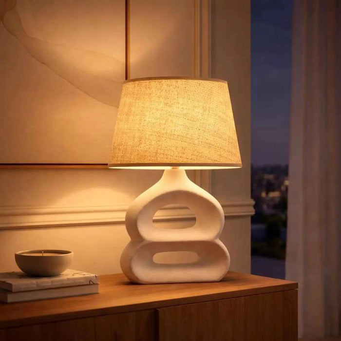 Griffin E27 Ceramic Table Lamp 35X25X53Cm - Natural