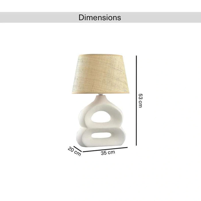 Griffin E27 Ceramic Table Lamp 35X25X53Cm - Natural