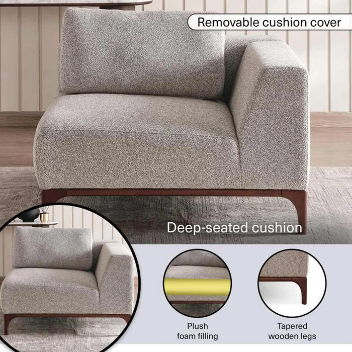 Grimm One Seater With Left Arm- Grey