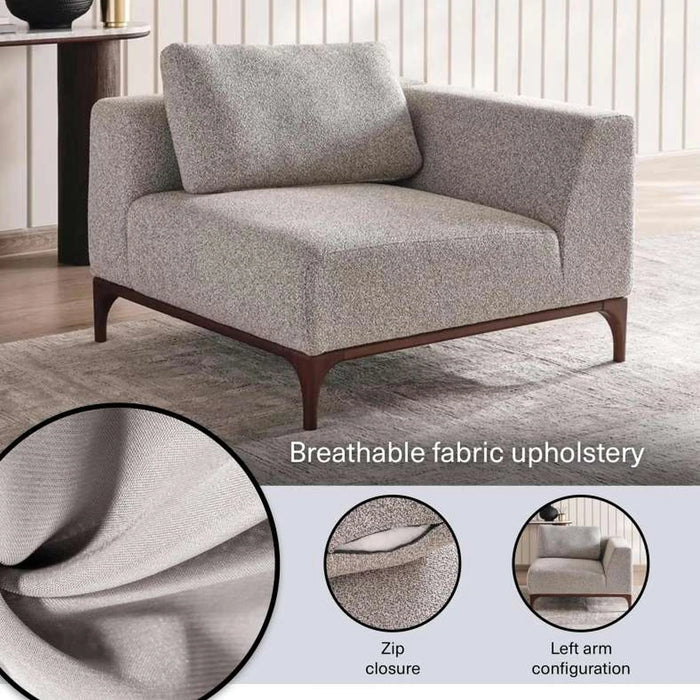 Grimm One Seater With Left Arm- Grey