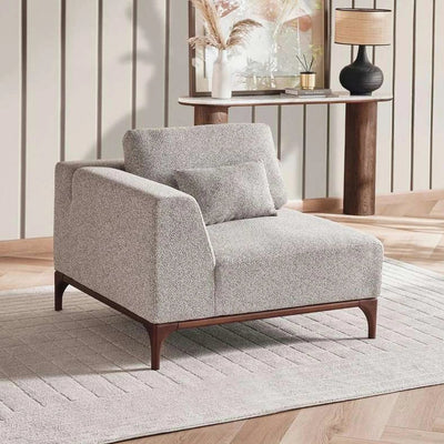 Grimm One Seater With Right Arm- Grey
