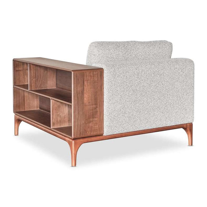 Grimm Right 1 Seater Arm With Bookcase- Grey