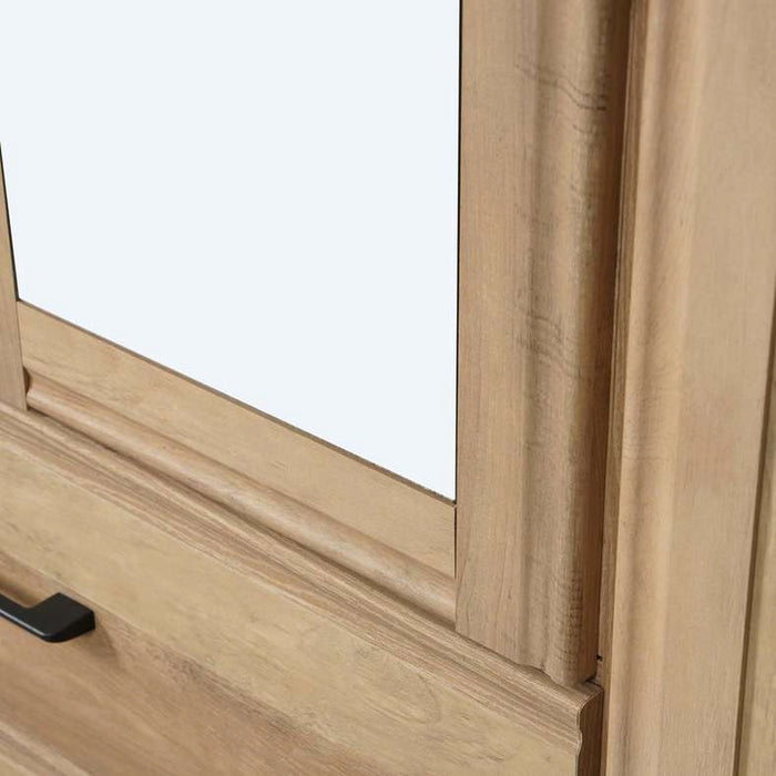 Grimsby 6 Door Wardrobe 2 Drawers With Mirror Engineered Wood - Walnut
