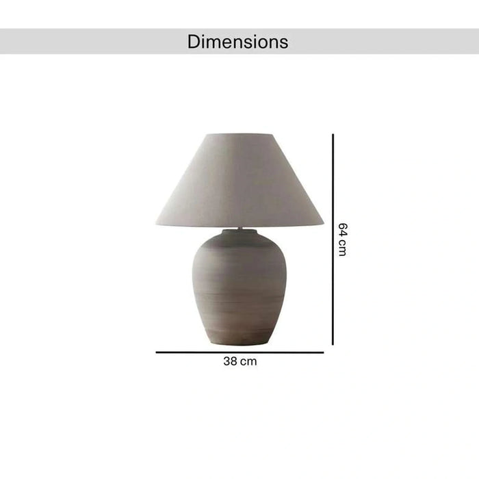 Grindon E27 Ceramic Table Lamp 38X64Cm - Grey