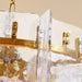 Grossvenor Handcrafted Glass 6-Light E27 Luxury Chandelier 63X63X41Cm - Gold Pan Home