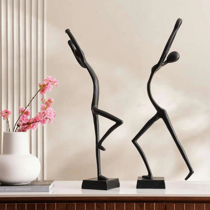Gwen Metal Decor Dancing Lady Sculpture 28X70Cm - Black Pan Home