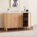 Gwetto Shoe Rack 16 Pairs With 3 Door Veneer - Natural Pan Home