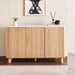 Gwetto Shoe Rack 16 Pairs With 3 Door Veneer - Natural Pan Home
