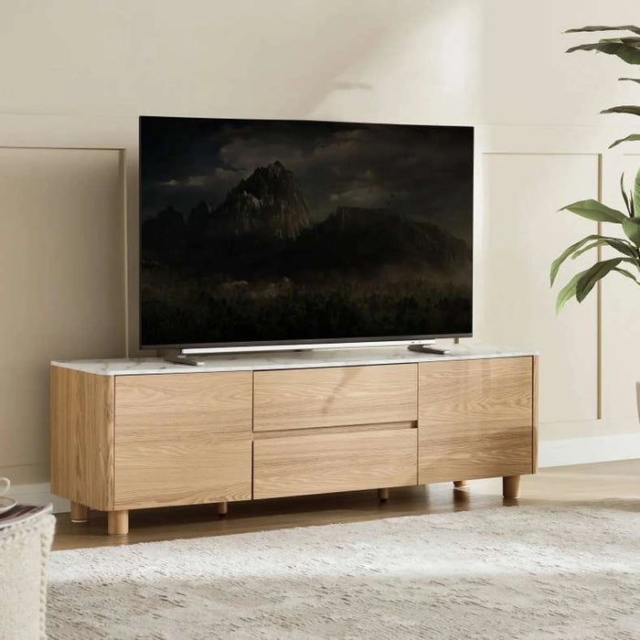 Gwetto Tv Unit Upto 80 Inches Veneer - Natural