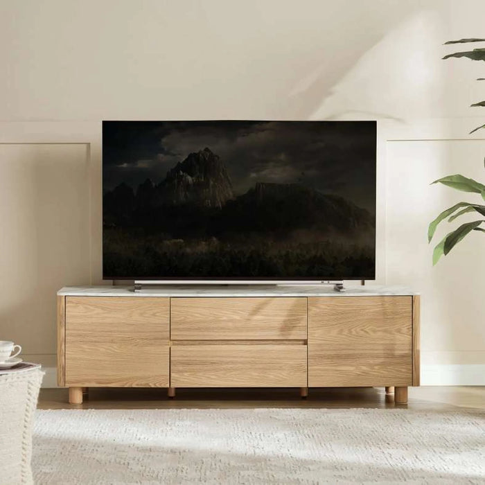 Gwetto Tv Unit Upto 80 Inches Veneer - Natural