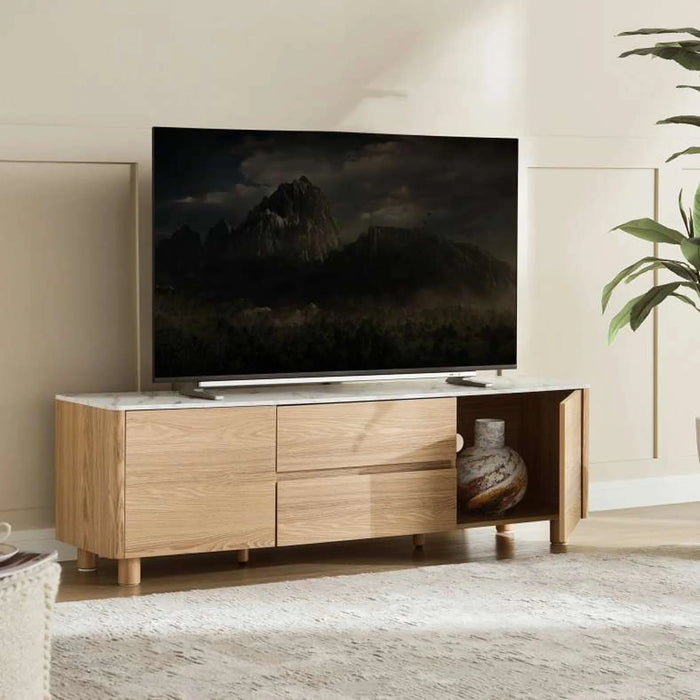Gwetto Tv Unit Upto 80 Inches Veneer - Natural