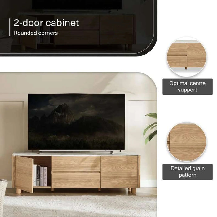 Gwetto Tv Unit Upto 80 Inches Veneer - Natural