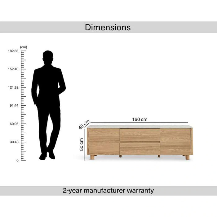 Gwetto Tv Unit Upto 80 Inches Veneer - Natural