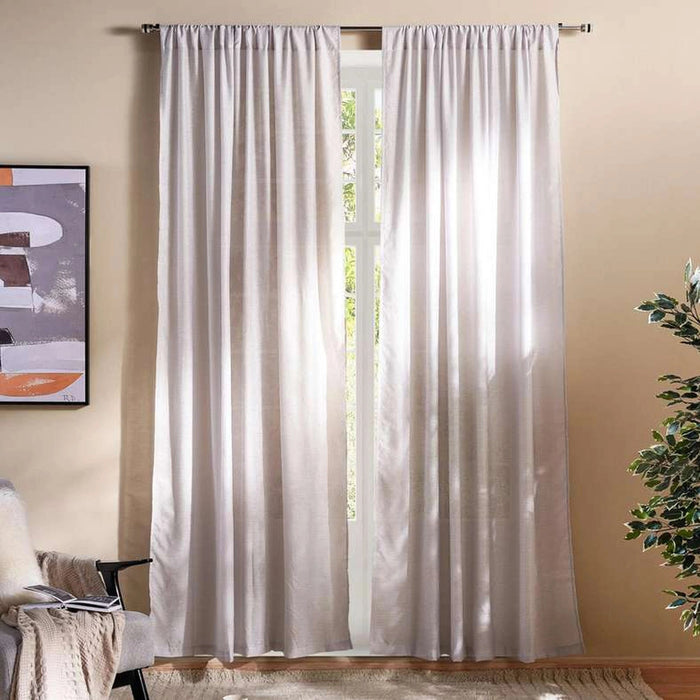 Hailey Sheer 2 Piece Curtain Set - Grey Pan Home